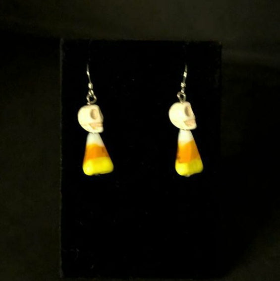 Skull and Candy Corn EARRINGS by Sixth House Ego