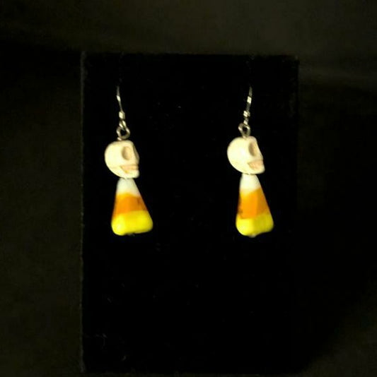 Skull and Candy Corn EARRINGS by Sixth House Ego