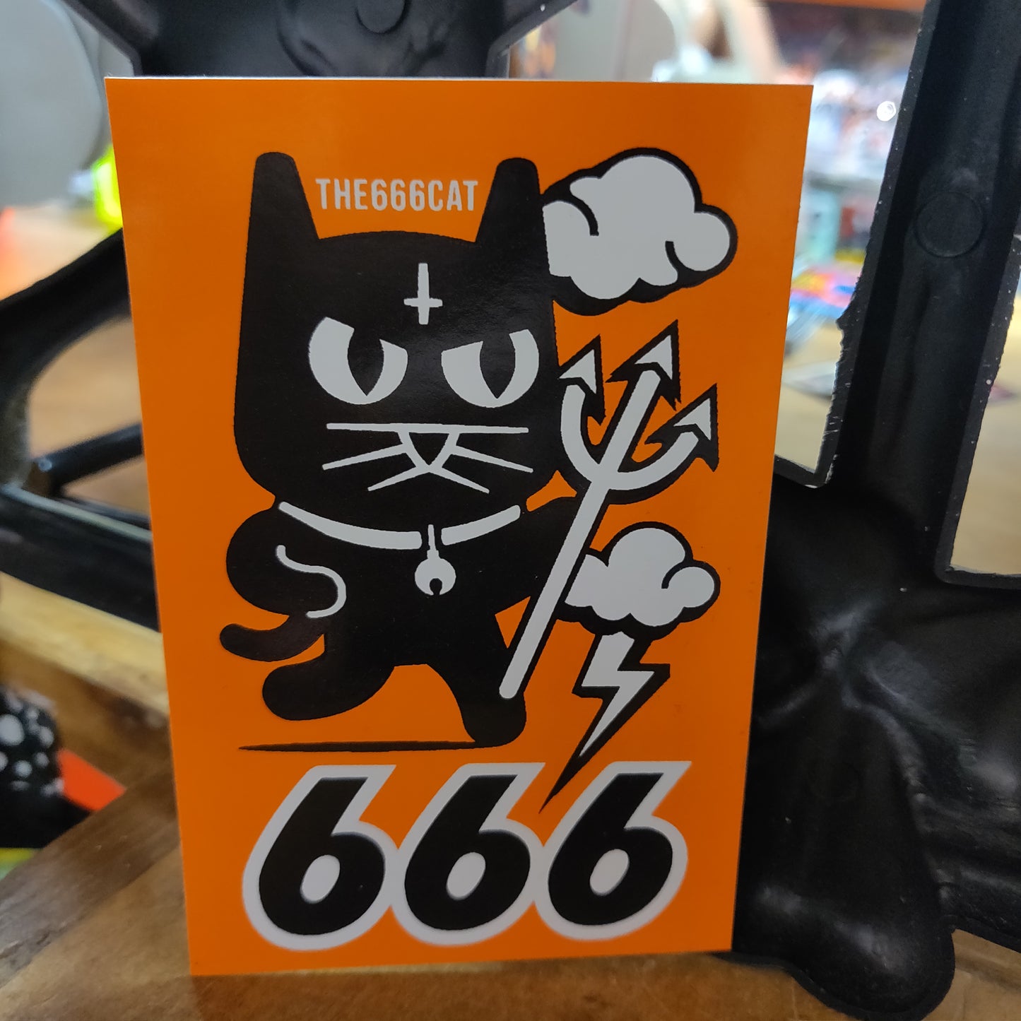 Orange & Black 666 Cat STiCKER by the666cat