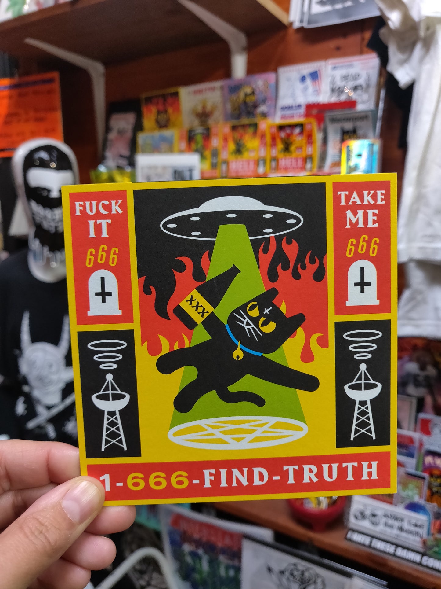 1-666-Find-Truth POSTCARD / Small Print by the666cat