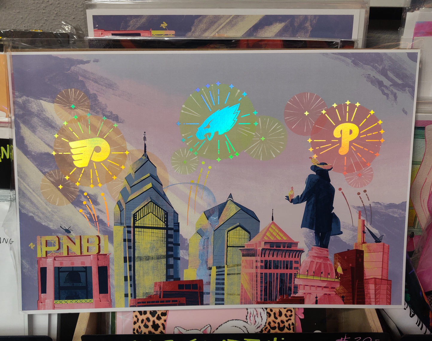 Holographic Philly Sports Skyline POSTER / PRiNT