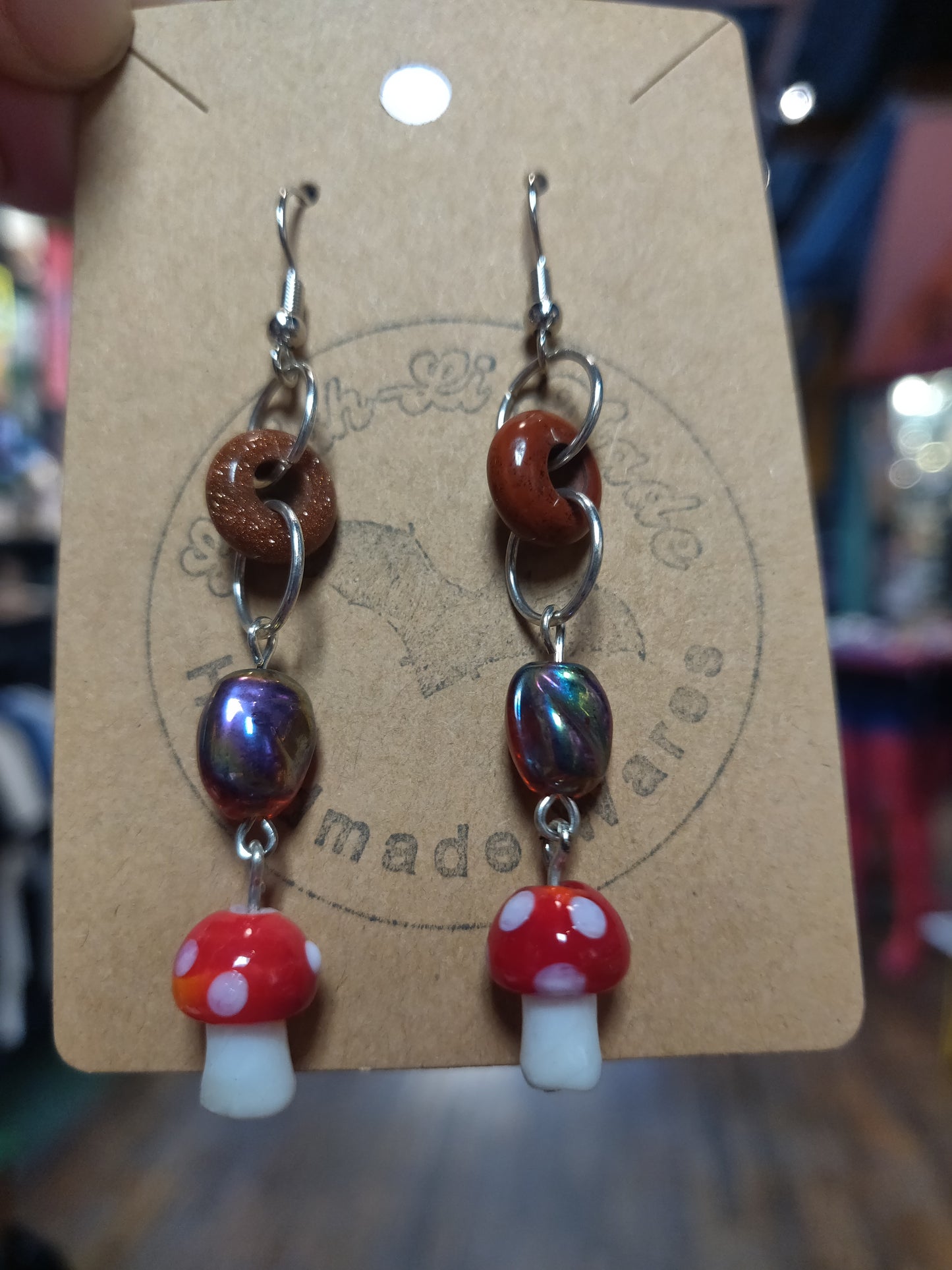 Beaded Mushroom EARRiNGS by Lavish-Li Made