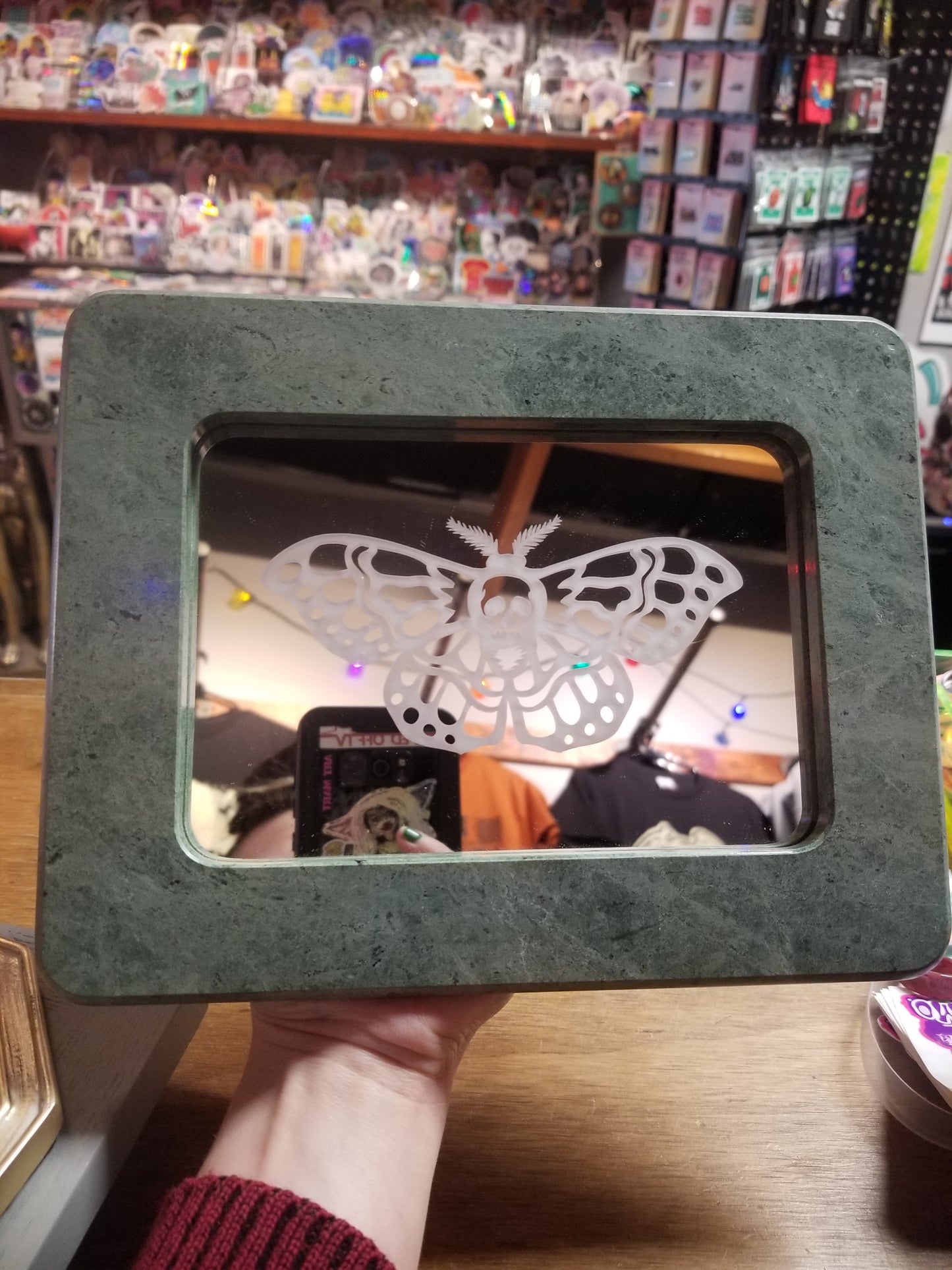 Moth Etched Framed MiRROR