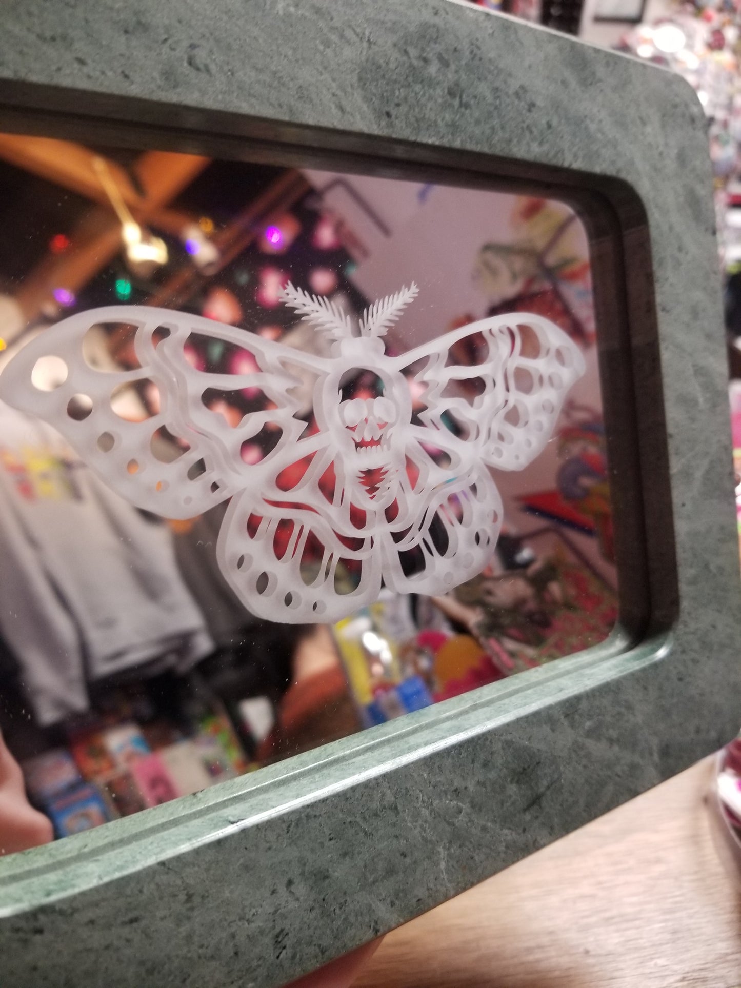 Moth Etched Framed MiRROR