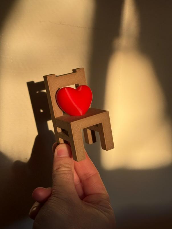 Love Seat 3D Heart and Chair Set by LAC Arts