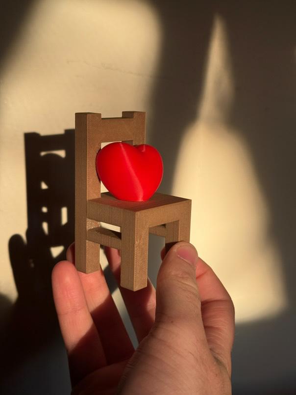 Love Seat 3D Heart and Chair Set by LAC Arts