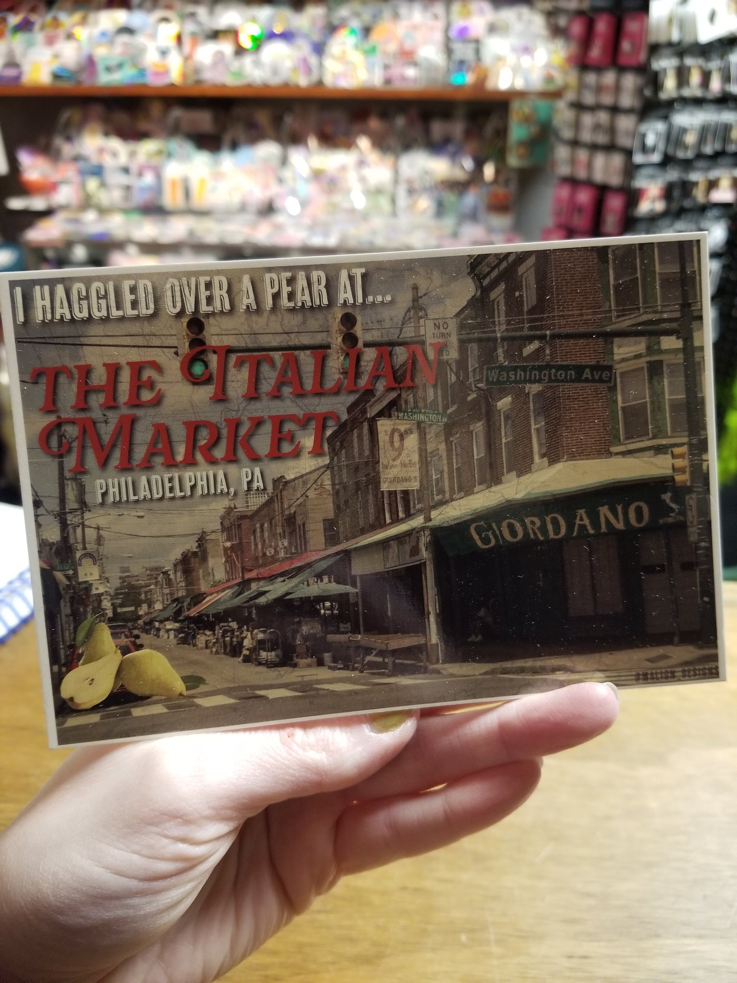 POSTCARD I Haggled Over A Pear At The Italian Market