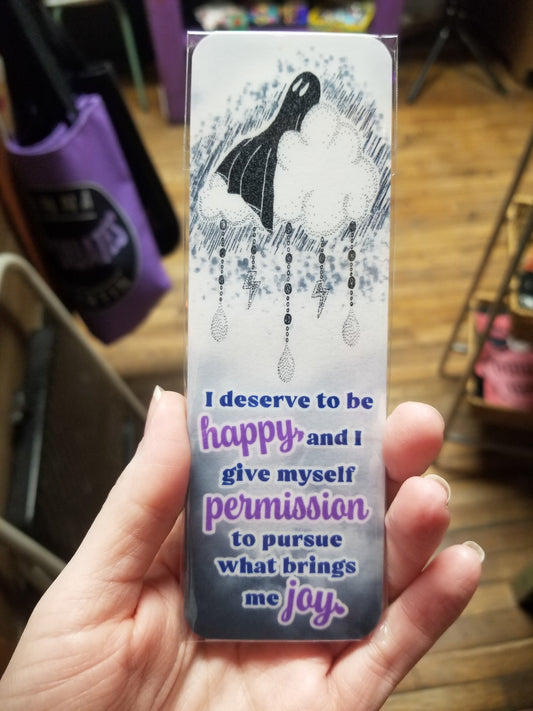 I Deserve To Be Happy Ghost BOOKMARK by Solo Souls