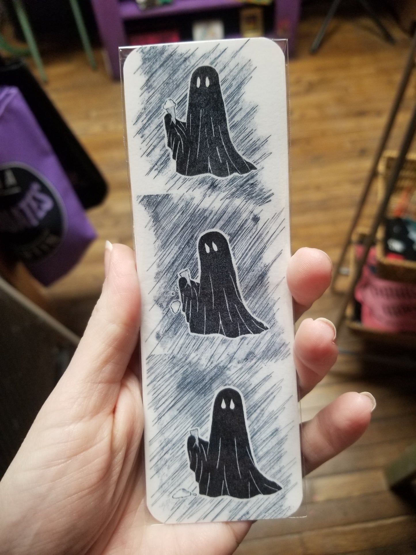 Ghost Dropping Ice Cream BOOKMARK by Solo Souls
