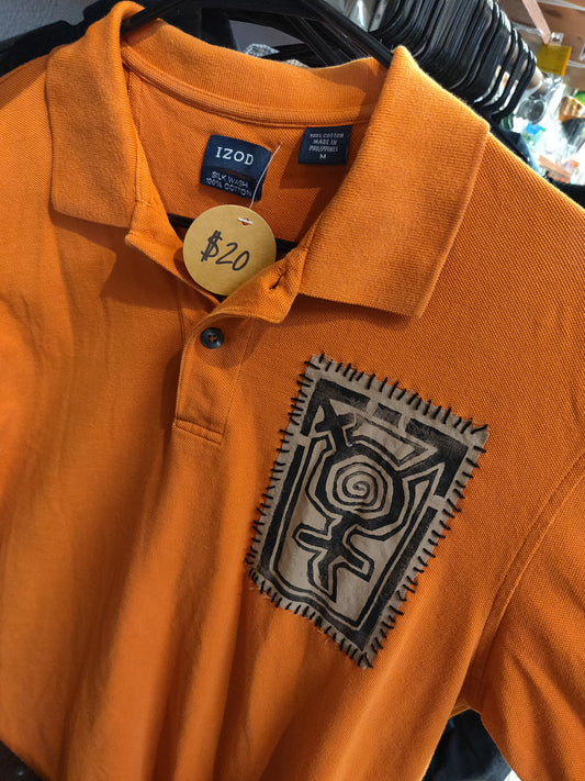 Trans Pride Upcycled Orange POLO SHIRT by Start Over Studio