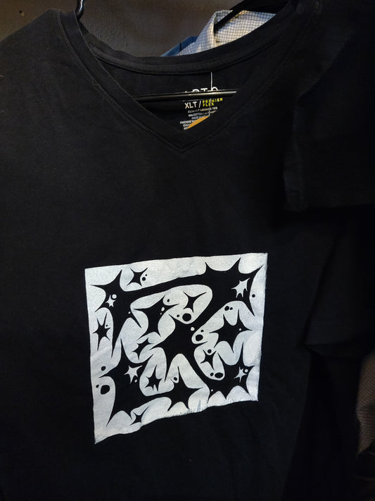 Rips and Tears  Upcycled Black T SHIRT by Start Over Studio