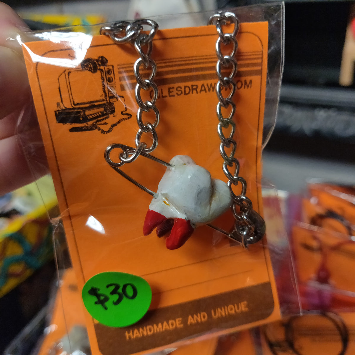 Tooth NECKLACE (Safety Pin) by Giles Crawford