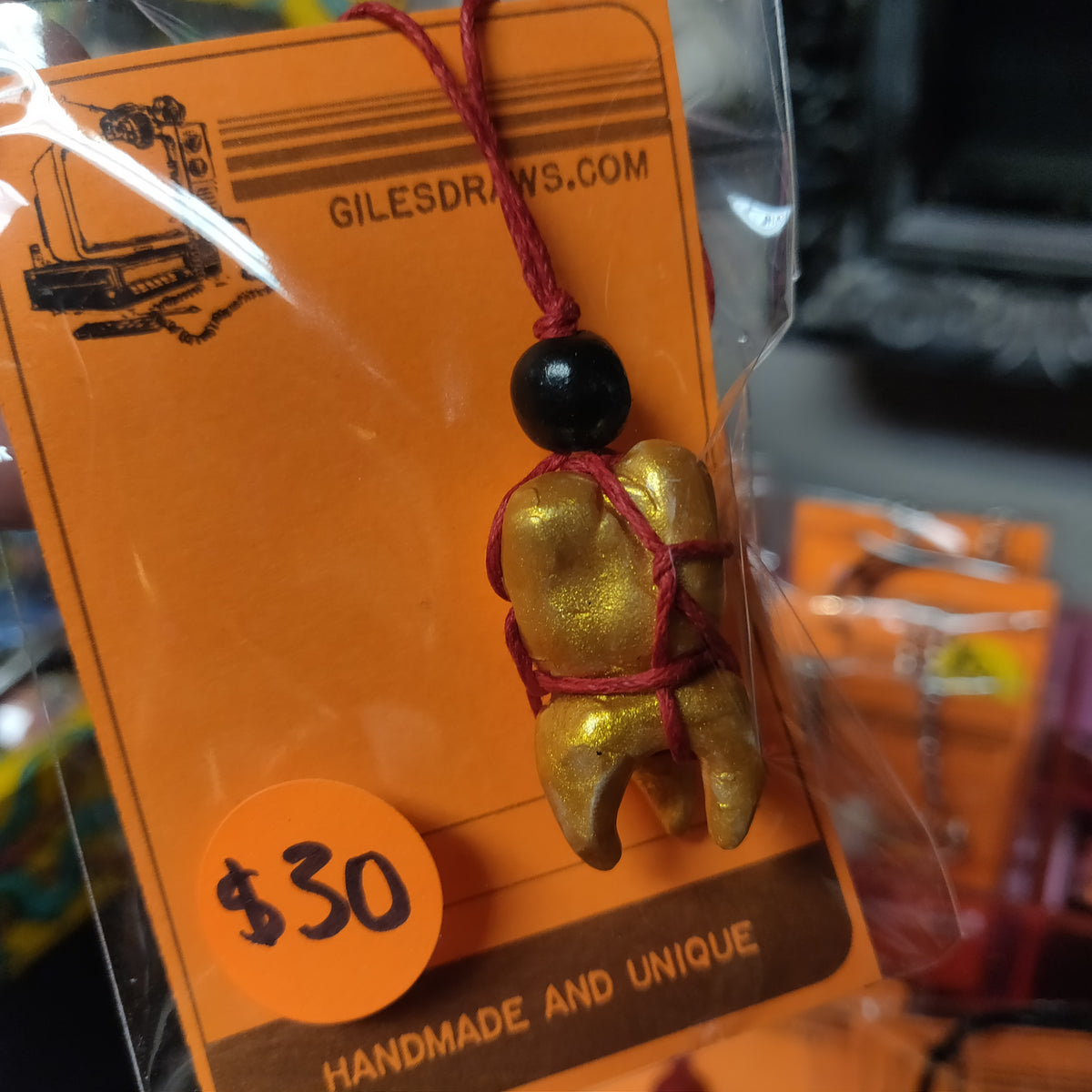 Tooth NECKLACE (wrapped single tooth) by Giles Crawford
