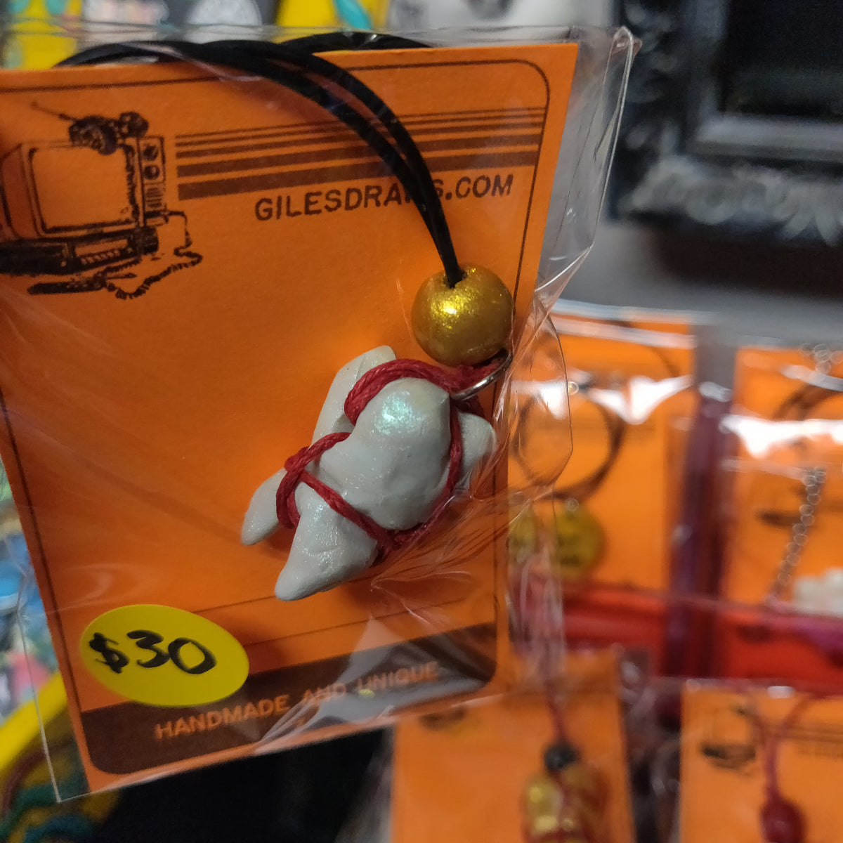 Tooth NECKLACE (wrapped single tooth) by Giles Crawford