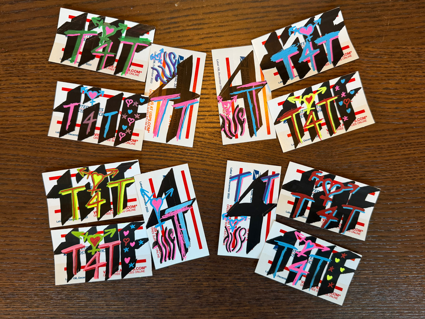 Set of 3 T4T hand-drawn STiCKERS