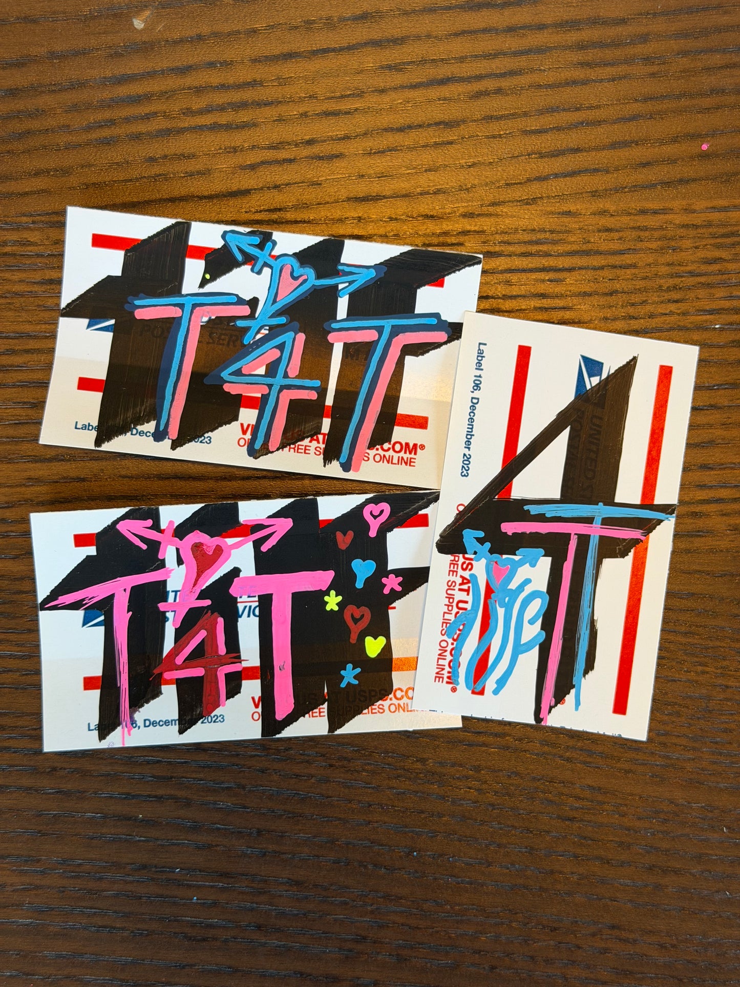 Set of 3 T4T hand-drawn STiCKERS