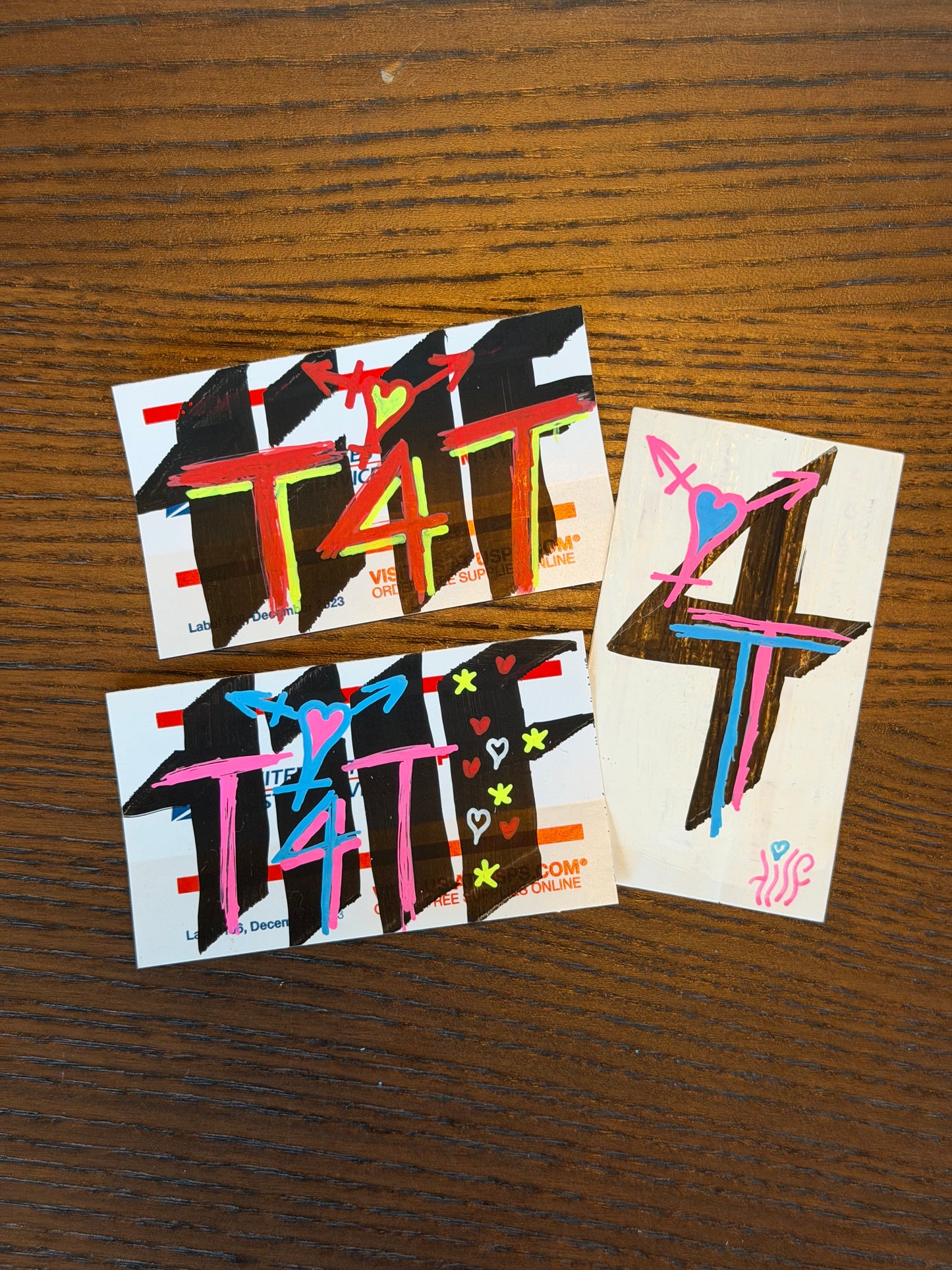 Set of 3 T4T hand-drawn STiCKERS