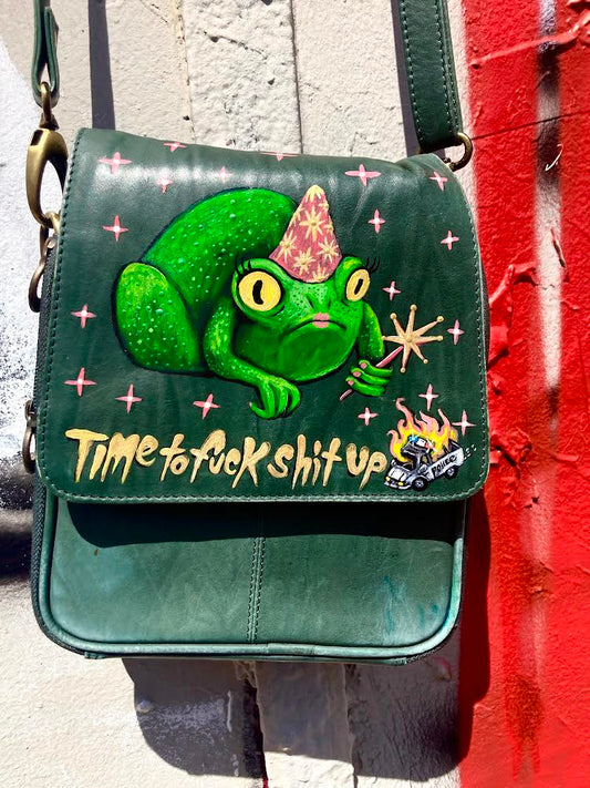 Green Frog Hand-painted Shoulder BAG / POCKETBOOK