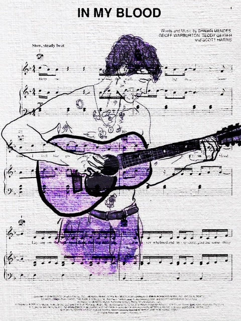 In My Blood Sheet Music PRiNT by Jim Smith