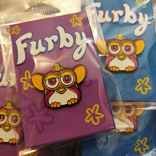 Holographic Furby ENAMEL PIN by mattcandraw