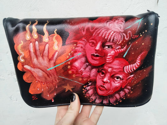 Queer Magic Hand-painted MAKEUP / ART SUPPY BAG
