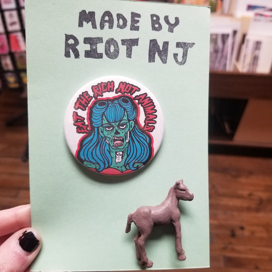 Eat The Rich Not Animals / Horse PIN PACK by Riot NJ
