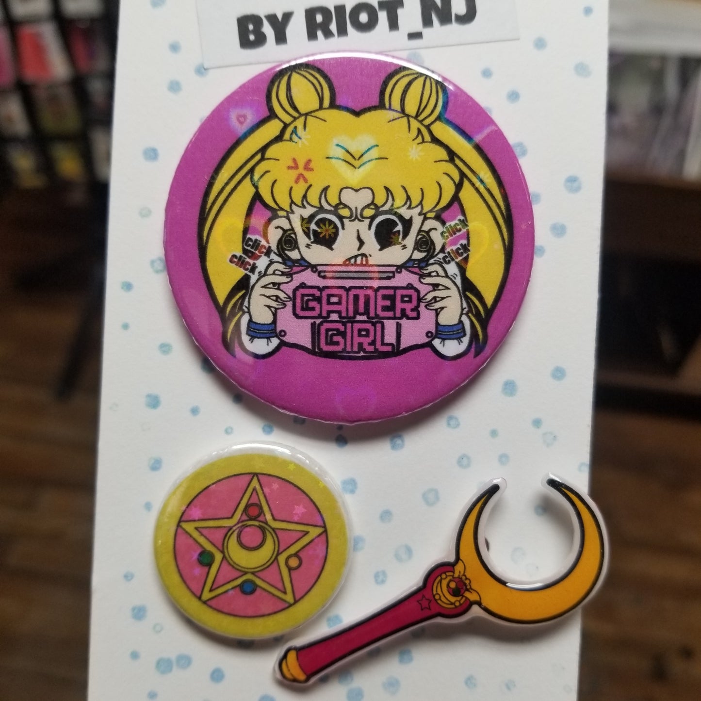 Gamer Girl / Sailor Wand/ Sailor Star PIN PACK by Riot NJ