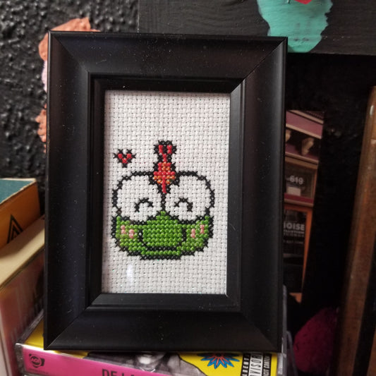 Hello Frog Framed Cross-Stitch