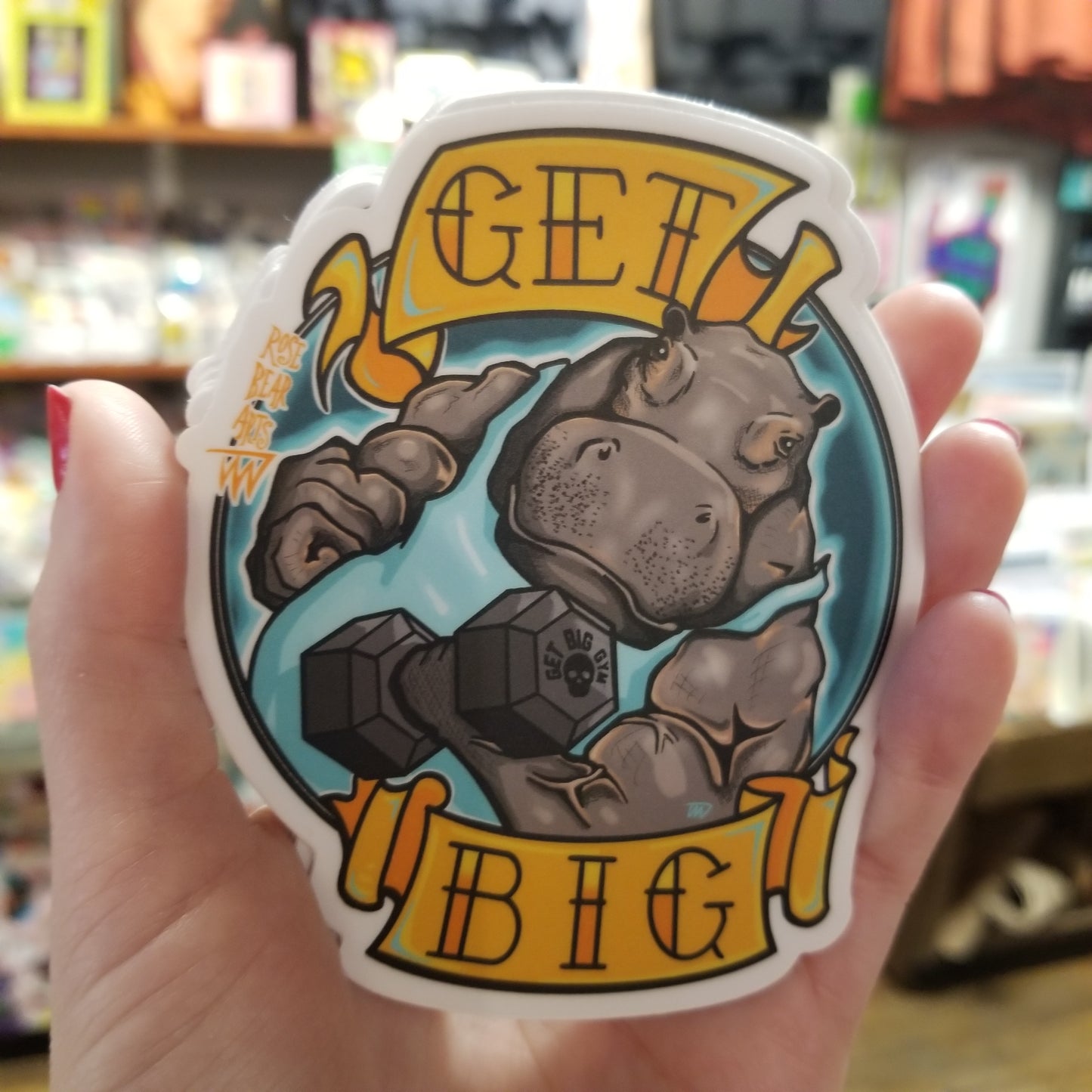 Get Big Hippo STICKER