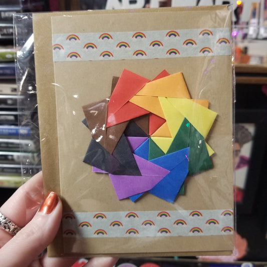 Rainbow Star Nest ORIGAMI Greeting CARD