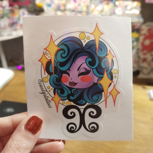 Sea Babe STiCKER by @curlsjrtattoos