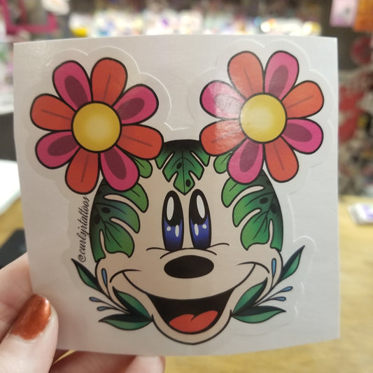 Flower Mouse STiCKER by @curlsjrtattoos