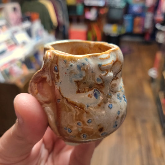 Small Blue Speckled Beeb CUP