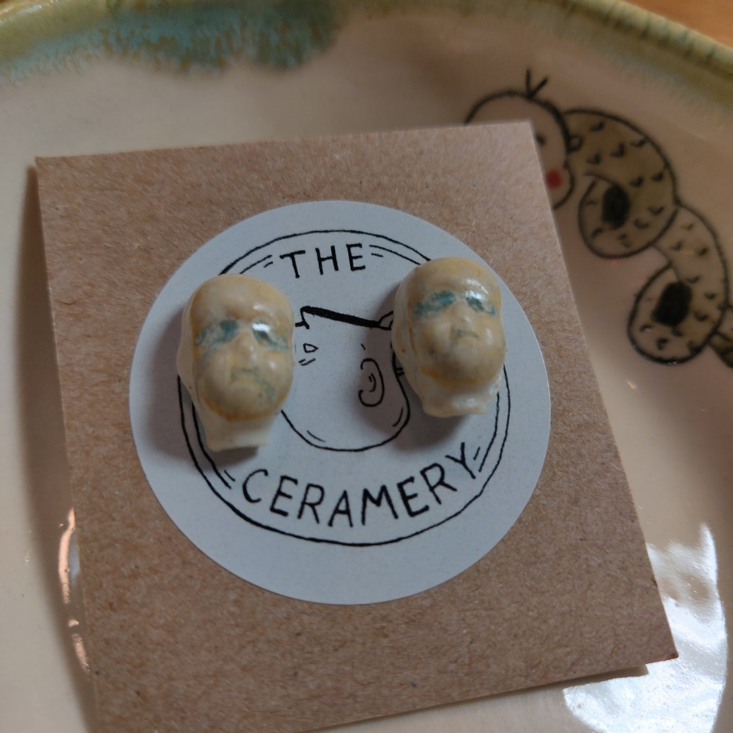 Small Beeb Baby Head EARRINGS by The Ceramery