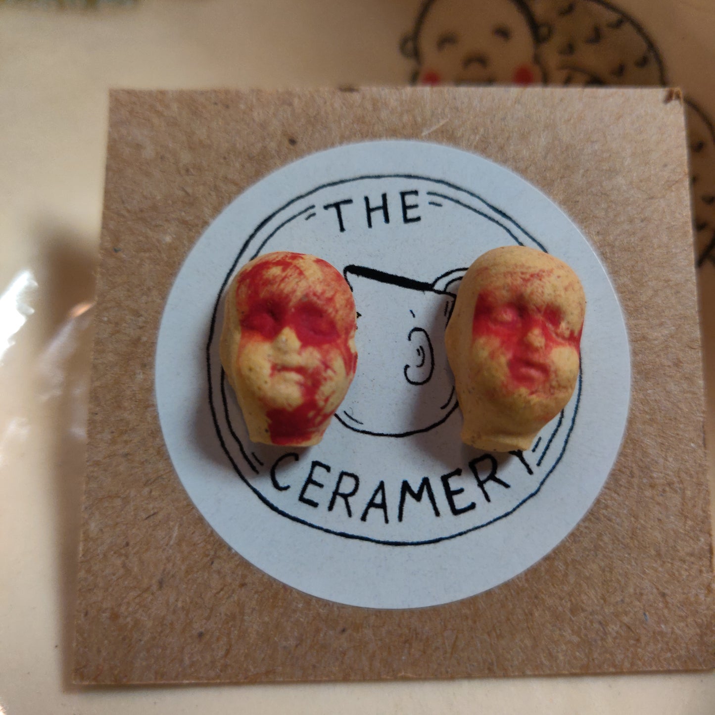 Ceramic Beeb Head EARRiNGS by The Ceramery