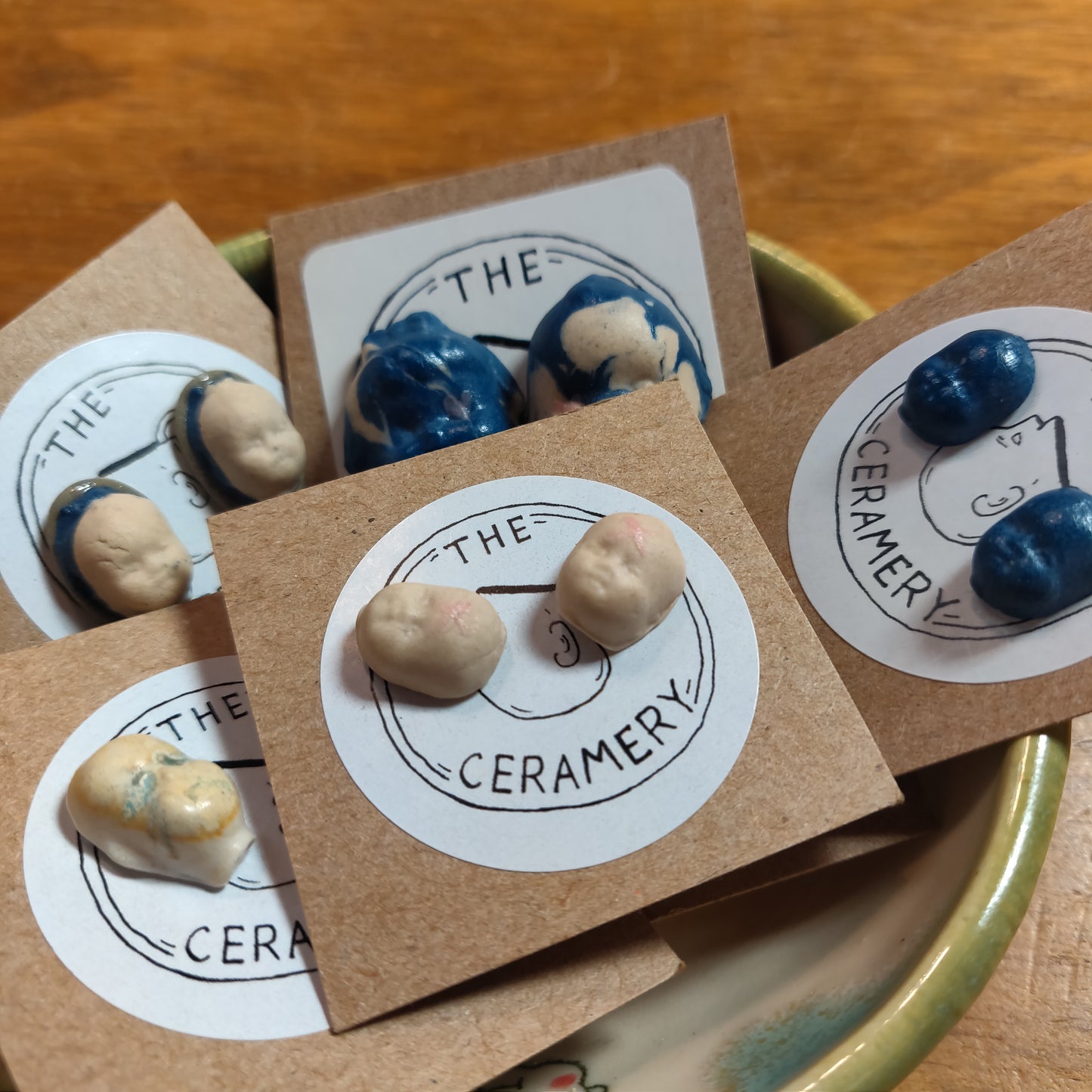 Ceramic Beeb Head EARRiNGS by The Ceramery