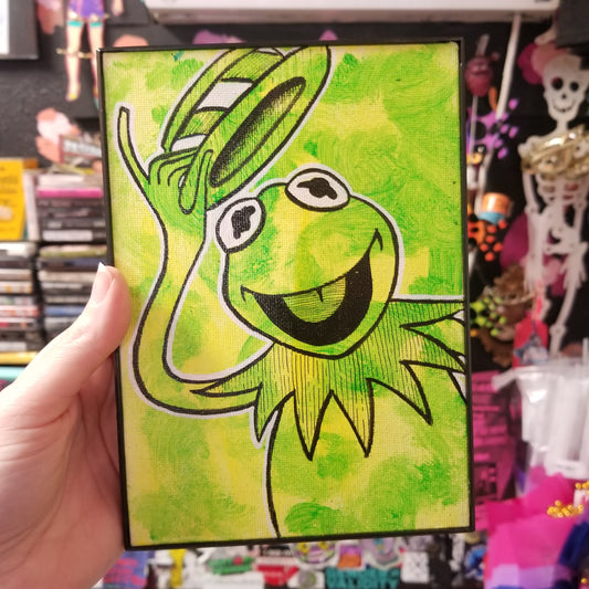 Top Hat Kermie Mini Framed CANVAS ART