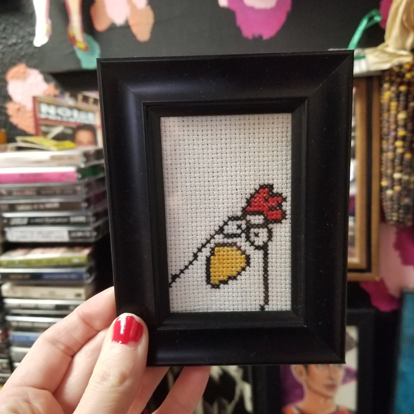 Look A Chicken! Framed Cross-Stitch