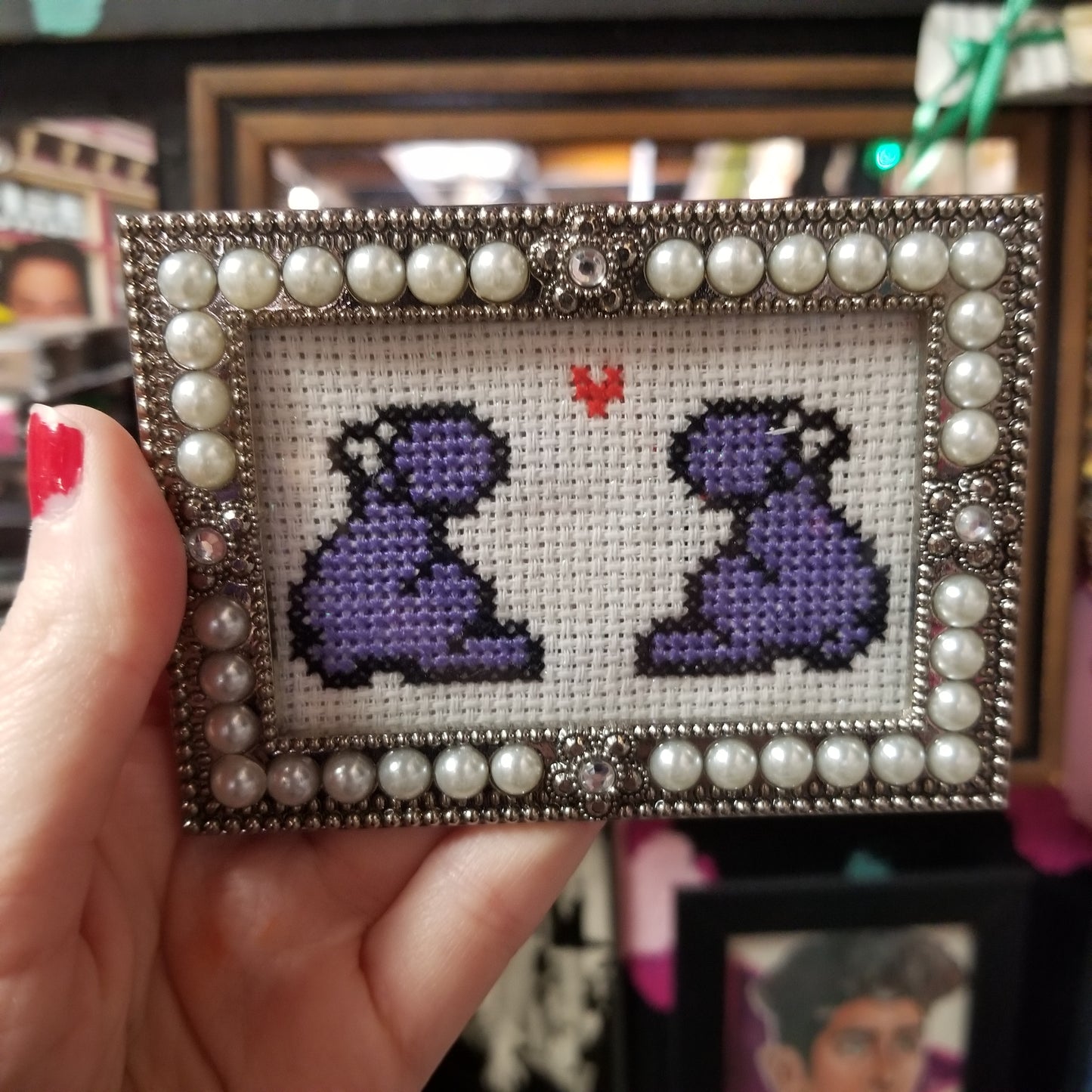 Nerds In Love Framed Cross-Stitch