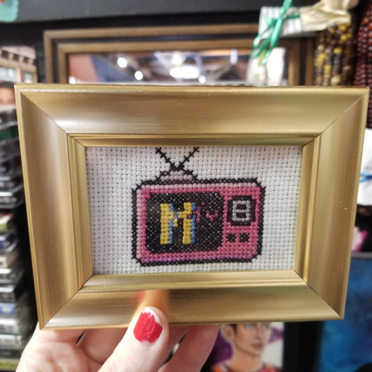 Music TV Framed Cross-Stitch