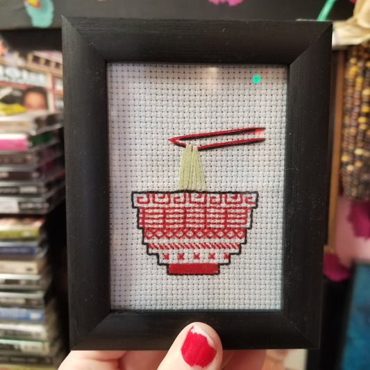 Ramen Framed Cross-Stitch