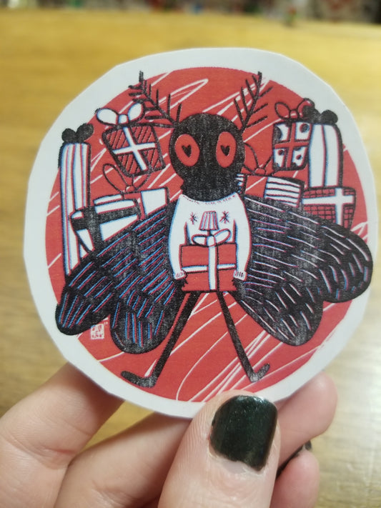 Presents For Moth Man STICKER by Skullduggery