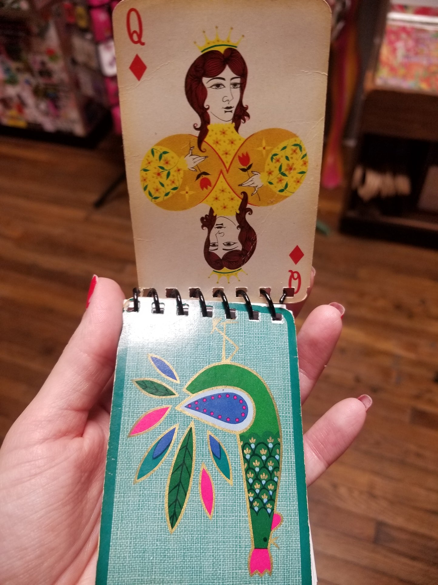 Upcycled Rooster / Playing Cards Mini NOTEBOOKs