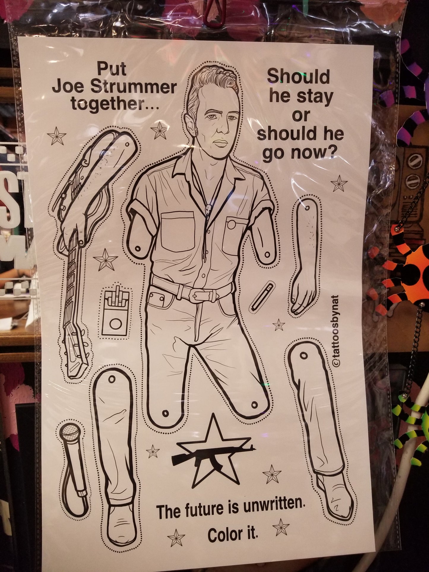 Strummer Large Paper Doll Coloring Page / PRINT