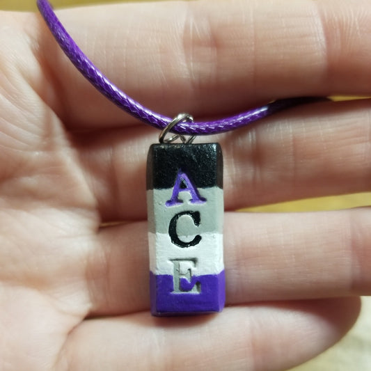 Ace Flag Clay Charm Necklace