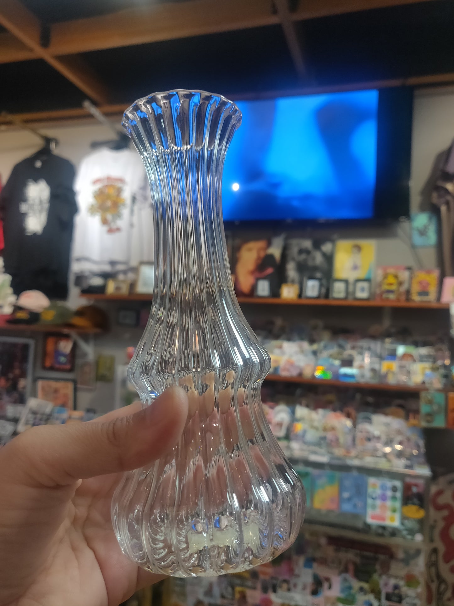 Clear Tall Blown Glass VASE by W.C. Glass