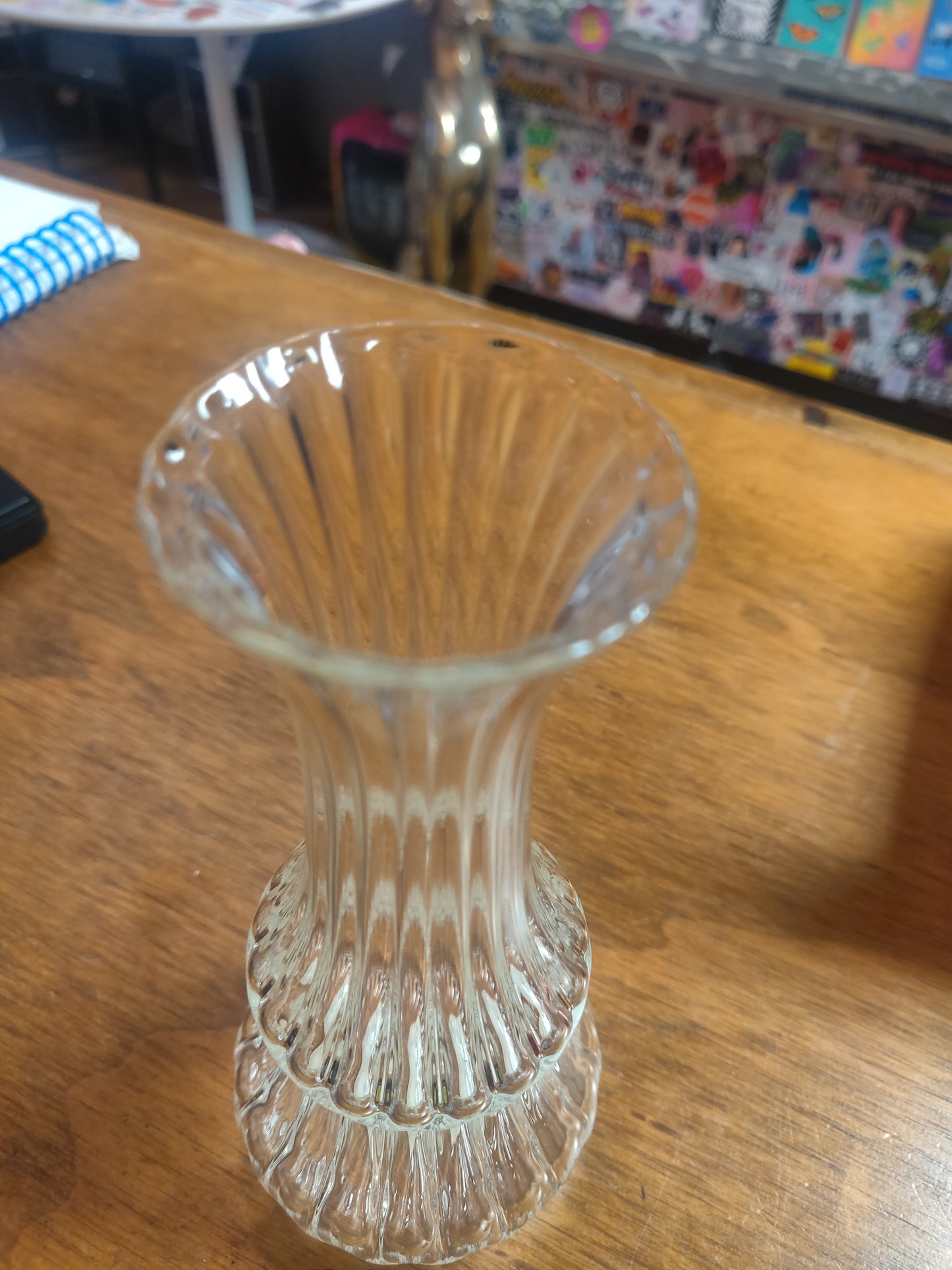 Clear Tall Blown Glass VASE by W.C. Glass