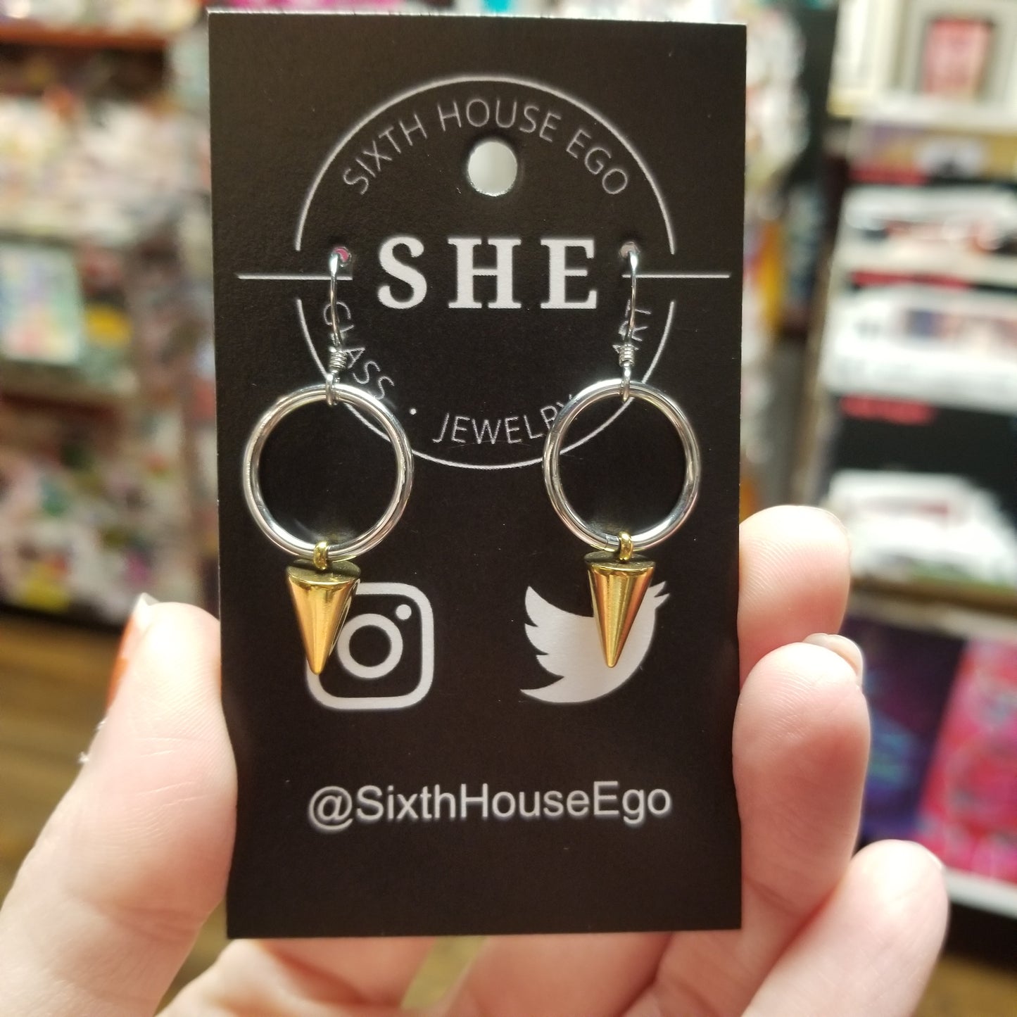 Zero Large Gold Spike EARRINGS by Sixth House Ego