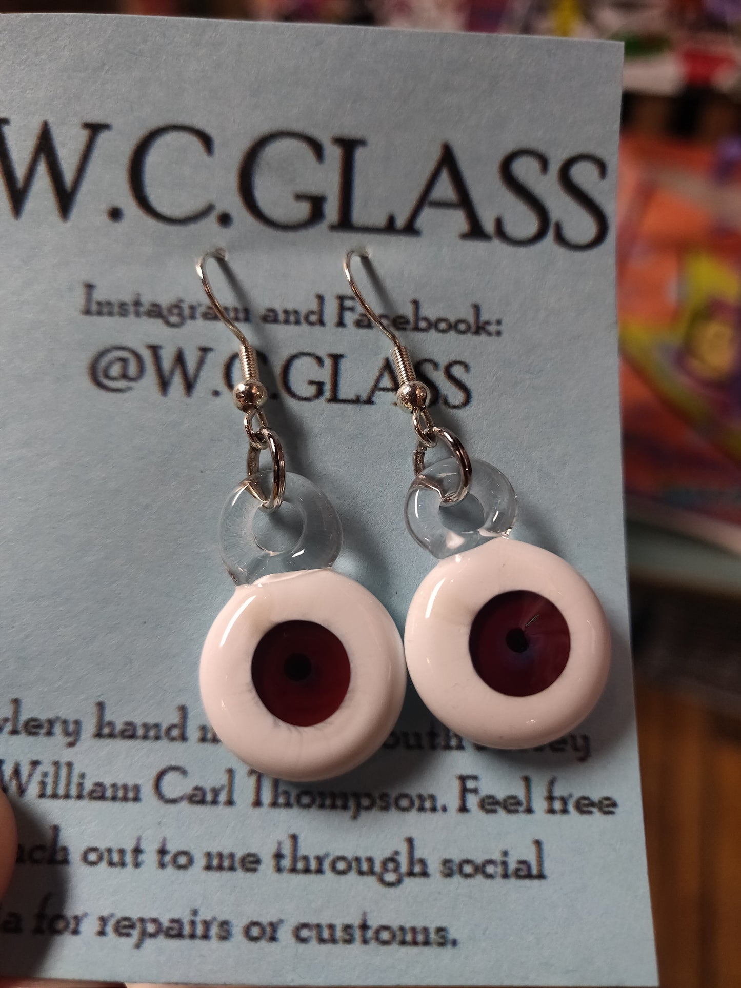 Eyeball Glass EARRINGS by W.C. Glass