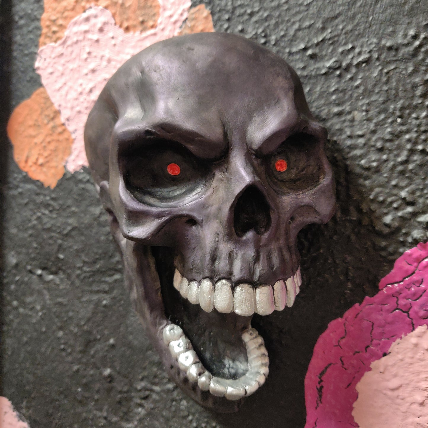 Hand Sculpted Skull Wall Hanging